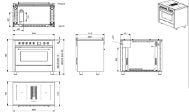 Enfasi Mistral - Induksjonskomfyr med downdraft-vifte (All Black) 