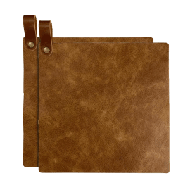 Pot holders 2-pack - leather (Brown)