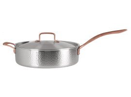 Traktörpanna med lock 28 cm - Rostfri 