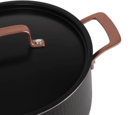 Casserole avec couvercle 24 cm / 5,65 litres - Noir