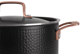 Gryta med lock 24 cm / 5,65 liter - Svart