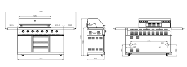 Stainless Collection - Vrijstaande gasbarbecue met 6 branders en infrarood PowerSear Zone