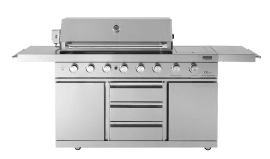 Stainless Collection - Freistehender Gasgrill mit 6 Brennern und infraroter PowerSear Zone
