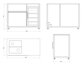 Designer Series - Fristående modul med kylskåp och förvaringsskåp