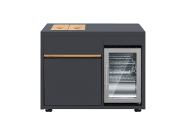 Designer Series - Free-standing module with refrigerator and storage cabinet