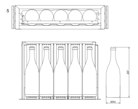 Integrert vinskap - WineKeeper Exclusive 5S Fullglass Black Push-Pull
