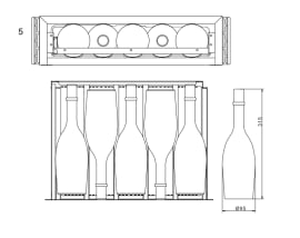 Integrert vinskap - WineKeeper Exclusive 5S Fullglass Black Push-Pull