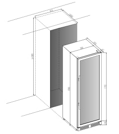 Vinkøleskab til indbygning - Arctic Collection 151D Fullglass black