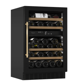 Vinkøleskab til indbygning - WineCave 700 50D Anthracite Black - Messinghåndtag
