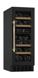 Vinkøleskab til indbygning - WineCave 700 30D Anthracite Black - Messinghåndtag