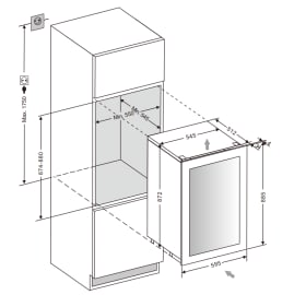 Integrérbart vinkøleskab - WineKeeper 49D Stainless - Messinghåndtag