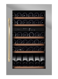 Integrated wine fridge - WineKeeper 49D Stainless - Brass Handle