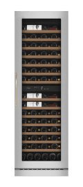 Vinkøleskab til indbygning - WineCave 187 Stainless - Messinghåndtag