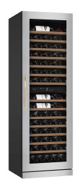 Vinkøleskab til indbygning - WineCave 187 Stainless - Messinghåndtag