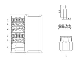 Free standing wine fridge WineExpert 24 Stainless 
