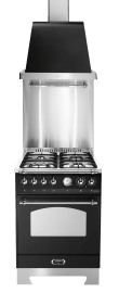 Dolce Vita - Gasskomfyr 60 cm (1 ovn) (Svart/Krom)