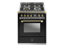  Ascot - Combi-steam - Gasskomfyr 70 cm (1 ovn) (Nero/Brass)