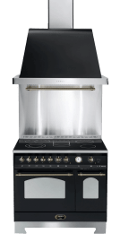 Komfurpakke Sort/Bronze - Dolce Vita 90 cm (Komfur + Emhætte + Stænkplade) - (keramisk) 2 ovne