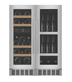 Wein- und Bierkühlschrank Kombipaket 60 Stainless