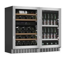 Kombinasjonspakke med vin- og ølskap 90 Stainless
