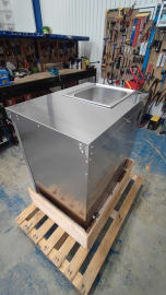 (Outlet) - Stainless Collection - Modul med opvaskebord og opbevaringsskab