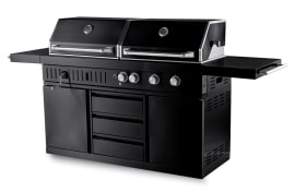 (Outlet) - Black Collection - Freistehender Gas- und Holzkohlegrill