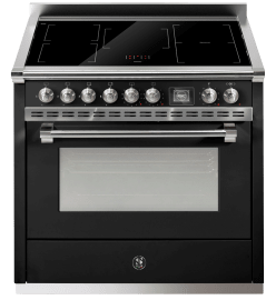 Ascot - Combi-Steam - Induksjonskomfyr 90 cm (1 ovn) (Nero/Chrome)