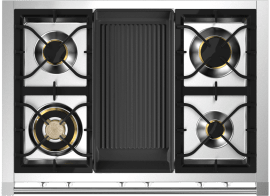 Ascot - Combi-steam - Gaskomfur 90 cm (1 ovn) (Antracite/Brass) + BBQ