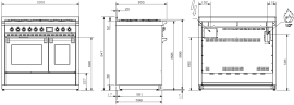 Ascot - Combi-steam - Induktionsspis 100 cm (2 ugnar) (Inox/Nickel) 