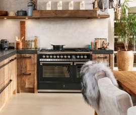 Ascot - Combi-steam - Gasspis 120 cm (2 ugnar) (Nero/Brass) + BBQ