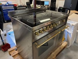 (Outlet) - Dolce Vita - Induktionsspis 90 cm (2 ugnar) (Rostfri/Mässing) 