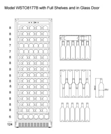 (Outlet) - mQuvée vinopbevaringsskab - WineStore 177 - 15 hyldeplan - Anthracite Black (B: 59,5 x H: 176,8 x D: 57 cm) 