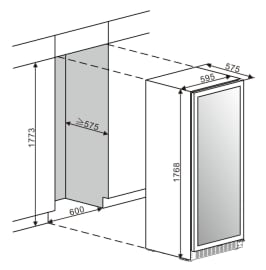 (Outlet) - Vinopbevaringsskab - WineStore 177 - 15 hyldeplan - Anthracite Black