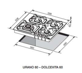 table-de-cuisson-gaz-dolce-vita-60-cm-noir