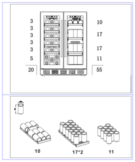 sisaanrakennettava-viini-ja-olutkaappi-arctic-collection-60-duo-fullglass-black