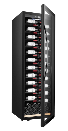 fritstaende-vinkoleskab-wineexpert-192-fullglass-black-label-view