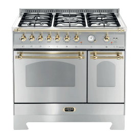 piano-de-cuisson-dolce-vita-90-cm-2-fours-acier-inoxydable-laiton-gaz