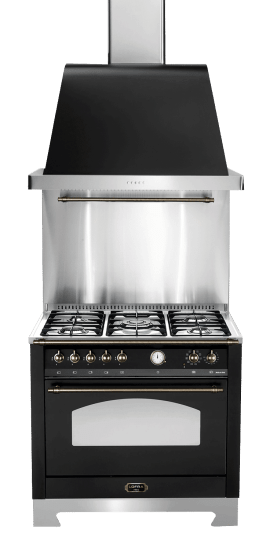 komfyrpakke-svart-bronse-dolce-vita-90-cm-1-ovn-komfyr-vifte-veggbeskyttelse-gass