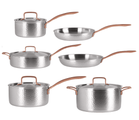 Kochgeschirr-Set 6-teilig -  Edelstahl