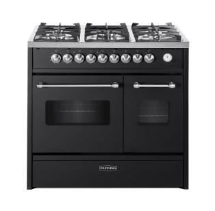 cuore-90-cm-2-backofen-schwarz-geburstetes-messing-gasherd