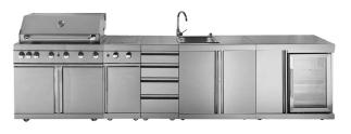 Stainless Collection - Fritstående udekøkken - Oregon (Rustfri)
