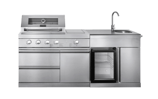 Pure - Vrijstaande buitenkeuken - Compact (RVS)