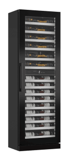 Sisäänrakennettava viinikaappi - WineCave Slim 182D Fullglass Black