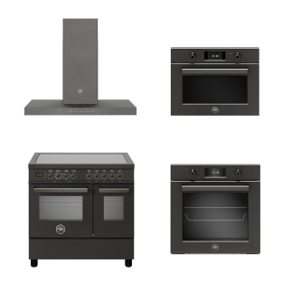 Komfyrpakke - Professional Carbonio 90 cm (komfyr + vifte + kombinasjonsovn + innbyggbar ovn) Induksjon