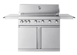 Stainless Collection - Frittstående gassgrill med 6 brennere, infravarme og sidebord