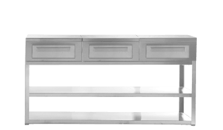 Nordic Line - Fritstående arbejdsbord med 3 opbevaringsskuffer - Rustfri