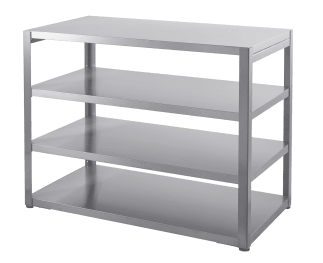 Nordic Line – Arbejdsbord med hylder 120 cm (Rustfri)