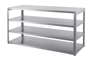 Nordic Line – Arbejdsbord med hylder 180 cm (Rustfri)