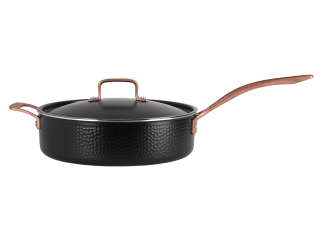 Traktörpanna med lock 28 cm - Svart