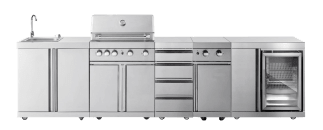 Stainless Collection - Fritstående udekøkken – Michigan (Rustfri)